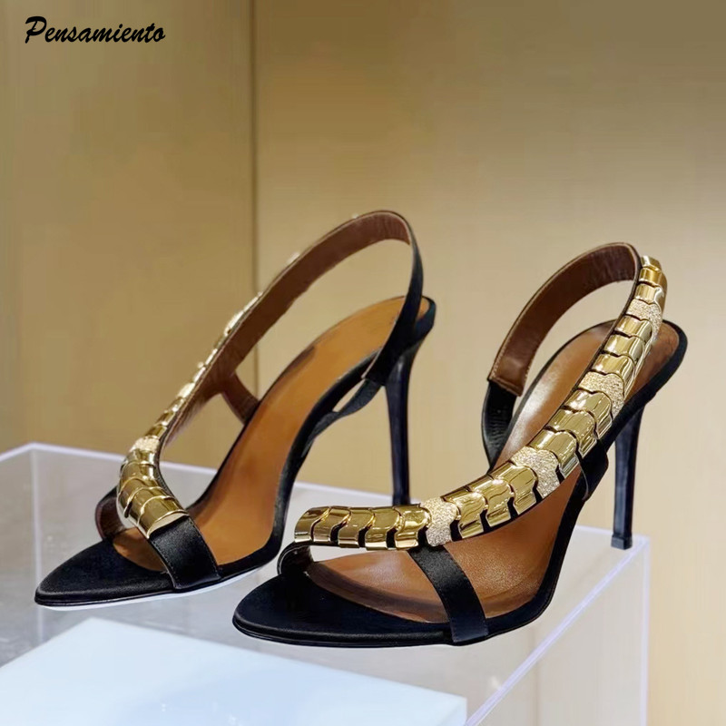 Women Fashion Ideas - Luxury Rhinestones Sequined Satin Women Gladiator