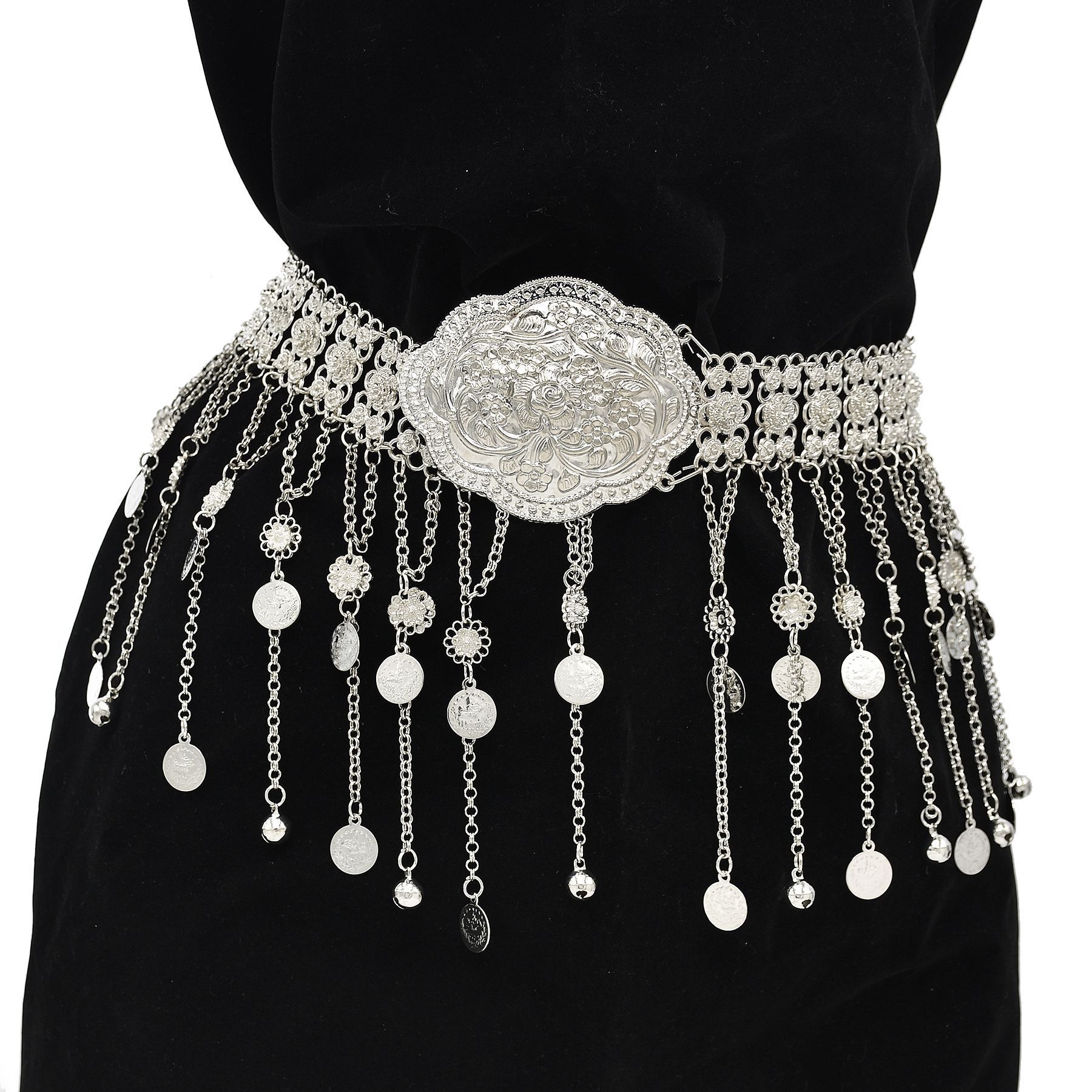 Turkey Women Fashion - Silver Plated Moroccan Caftan Belt Geometry