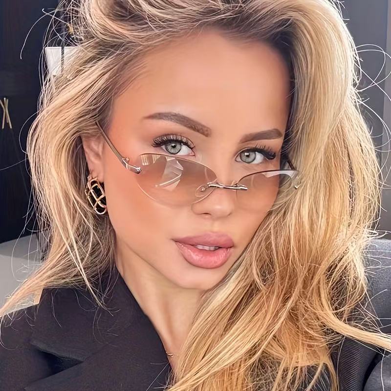 Women'S Fashion Eyeglass Frames - Rimless Oval Sunglasses Women Small Oval