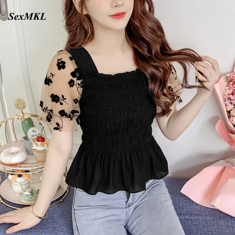 Women'S Fashion Trends Spring 2026 - Summer Puff Sleeve Corset Top Blouse