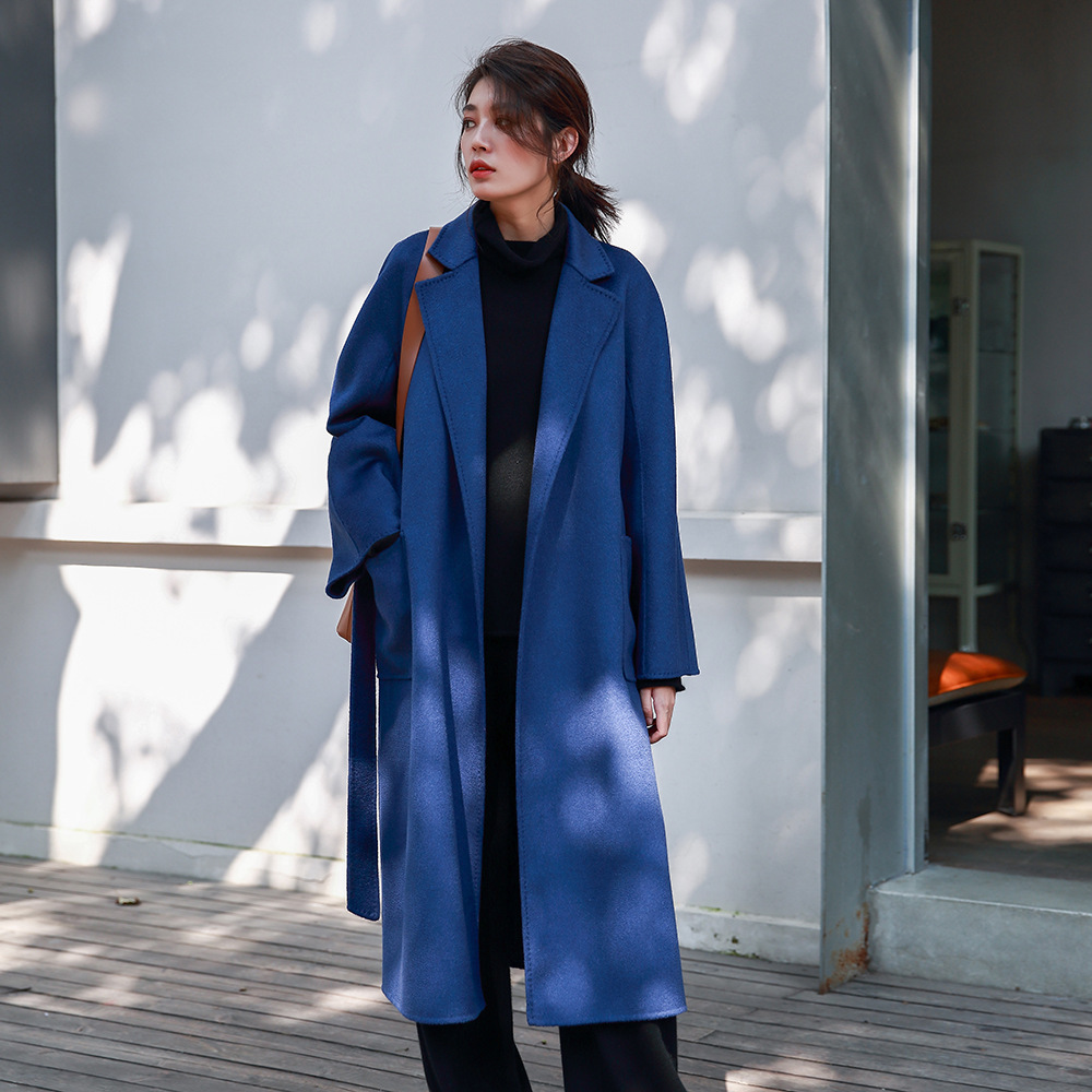 Women'S Fashion Long Coat - Allingentle Women's Long Coat Flat Collar