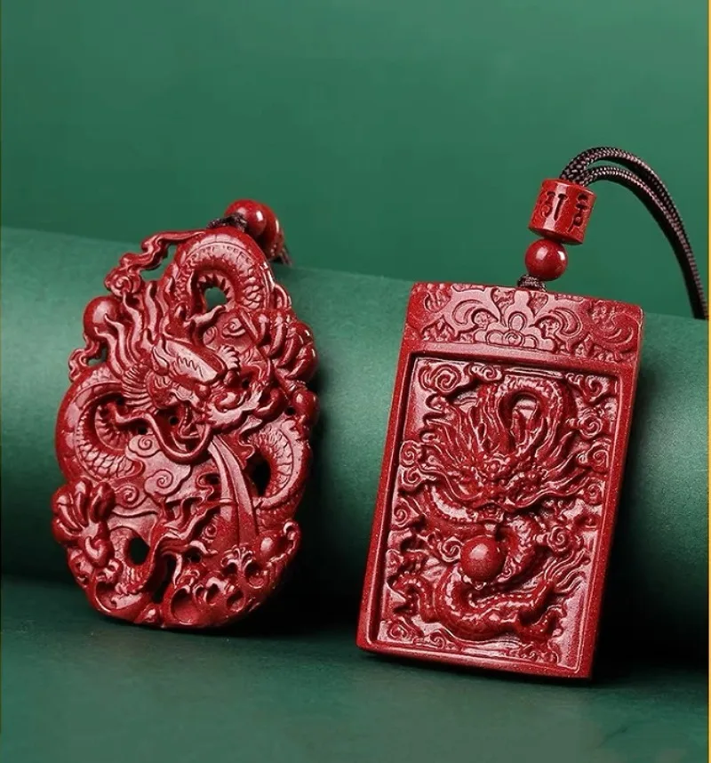 Women'S Fashion Jewellery - Fashion Cinnabar Jade Double Sided Carving