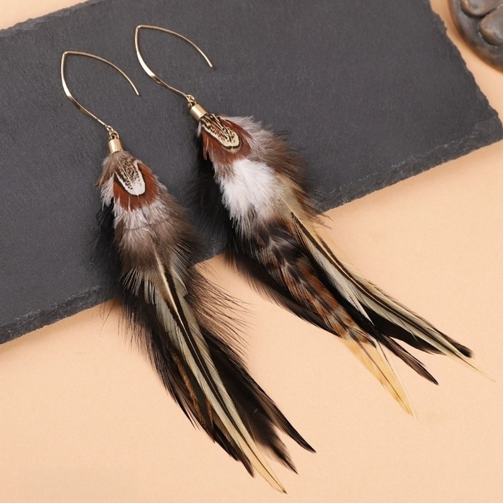 Boho Long Feather Dangle Earri - Women Fashion Photoshoot review and price