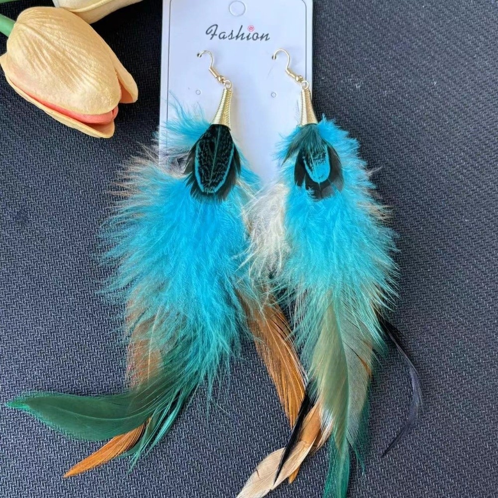 Boho Long Feather Dangle Earri - Women Fashion Photoshoot review and price