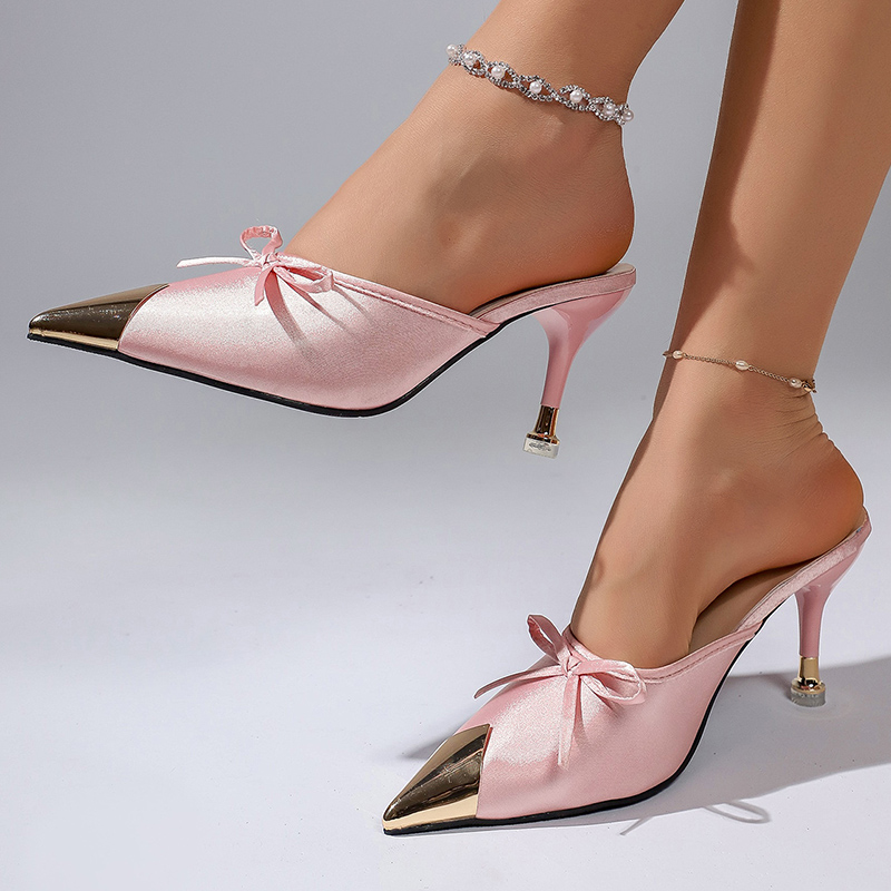 Bowtie Decor Pink High Heel Sa - Women Fashion Ideas review and price