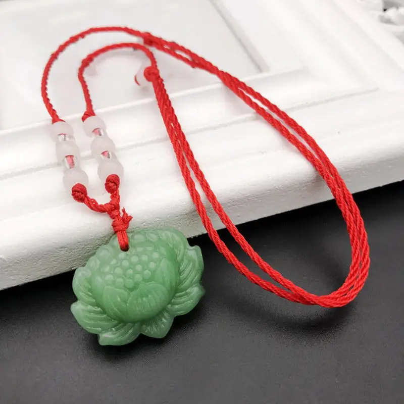 Natural Green Jade Lotus Penda - Women'S Fashion Jewellery review and price